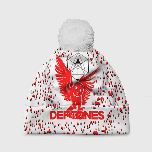 Шапка c помпоном Deftones / 3D-Белый – фото 1