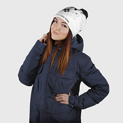 Шапка с помпоном Desert Eagle: Printstream White, цвет: 3D-черный — фото 2