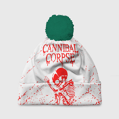 Шапка c помпоном Cannibal corpse / 3D-Зеленый – фото 1