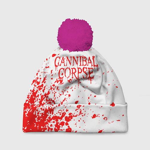 Шапка c помпоном Cannibal corpse / 3D-Малиновый – фото 1