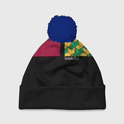 Шапка с помпоном Гию Томиока Kimetsu no Yaiba, цвет: 3D-тёмно-синий