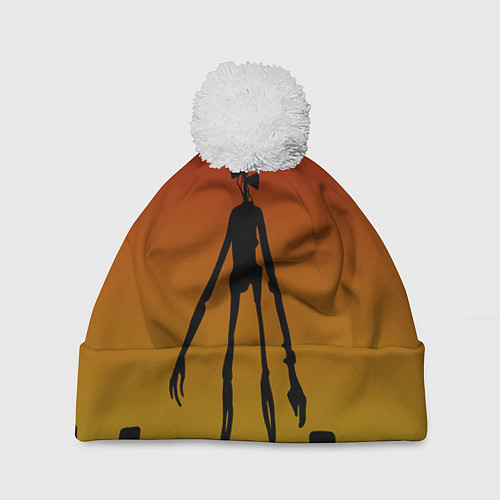 Шапка c помпоном СИРЕНОГОЛОВЫЙ МОНСТР / 3D-Белый – фото 1