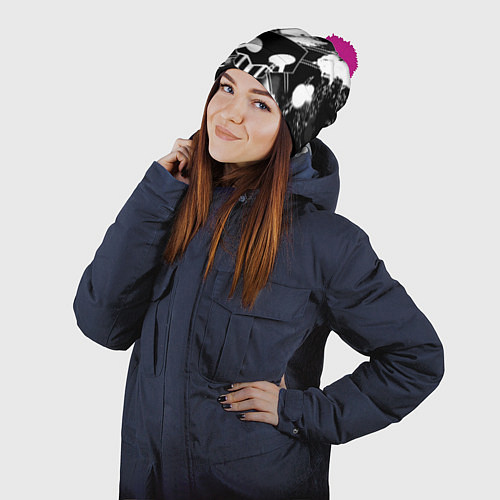 Шапка c помпоном БЛИЧ ШИНИГАМИ ЛОГО НА СПИНЕ / 3D-Малиновый – фото 2