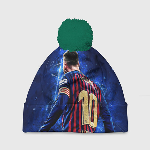 Шапка c помпоном Leo Messi Лео Месси 10 / 3D-Зеленый – фото 1