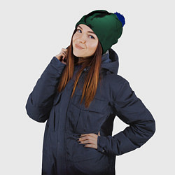 Шапка с помпоном Русалка силуэт, цвет: 3D-тёмно-синий — фото 2
