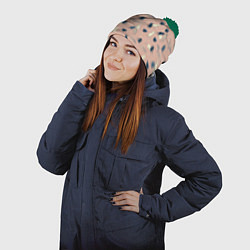 Шапка с помпоном Мышки в японском стиле, цвет: 3D-зеленый — фото 2