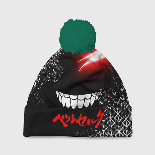Шапка c помпоном БЕРСЕРК глаз / 3D-Зеленый – фото 1