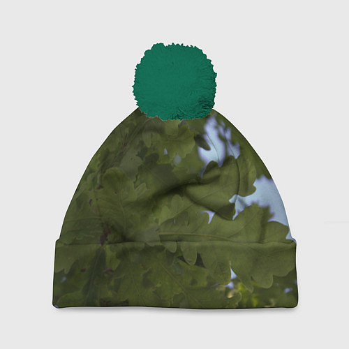 Шапка c помпоном Летние дубы / 3D-Зеленый – фото 1