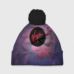 Шапка с помпоном Virgin Galactic космос, цвет: 3D-черный