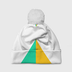Шапка с помпоном Треугольники, цвет: 3D-белый