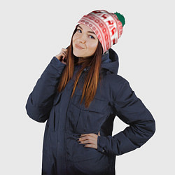 Шапка с помпоном Зимний лес, цвет: 3D-зеленый — фото 2