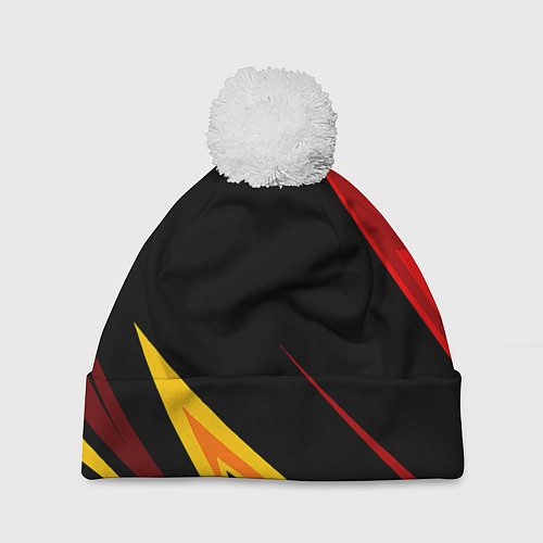 Шапка c помпоном Уникальные линии / 3D-Белый – фото 1