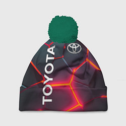 Шапка с помпоном TOYOTA 3D NEON ТОЙОТА 3Д ПЛИТЫ НЕОН, цвет: 3D-зеленый