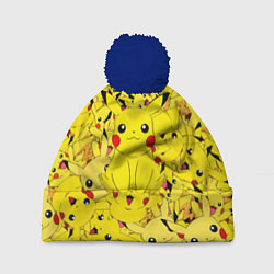 Шапка с помпоном ПИКАЧУ ПОКЕМОН PIKA PIKA, цвет: 3D-тёмно-синий