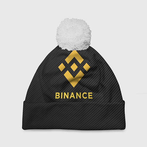 Шапка c помпоном БИНАНС ЛОГО CARBON BINANCE LOGO / 3D-Белый – фото 1