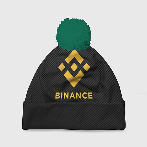 Шапка c помпоном БИНАНС ЛОГО CARBON BINANCE LOGO / 3D-Зеленый – фото 1