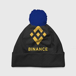 Шапка c помпоном БИНАНС ЛОГО CARBON BINANCE LOGO