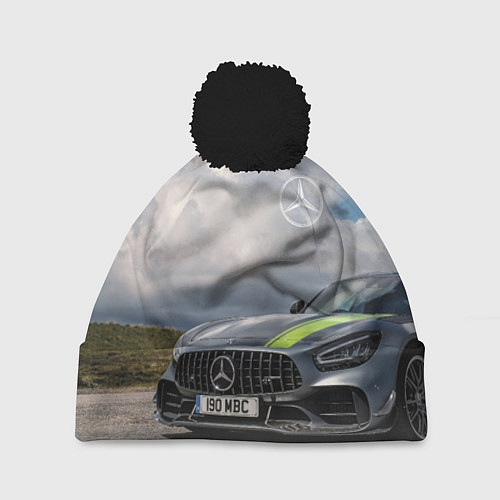Шапка c помпоном Mercedes V8 Biturbo Racing Team AMG / 3D-Черный – фото 1