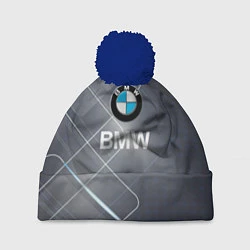 Шапка с помпоном BMW Logo, цвет: 3D-тёмно-синий