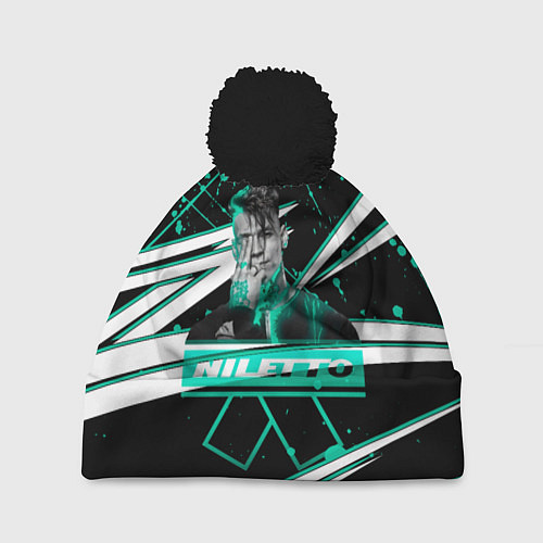 Шапка c помпоном Niletto: Данила Прытков / 3D-Черный – фото 1