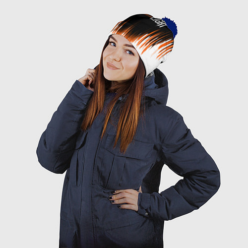 Шапка c помпоном DYING LIGHT GOOD NIGHT AND GOOD LUCK / 3D-Тёмно-синий – фото 2