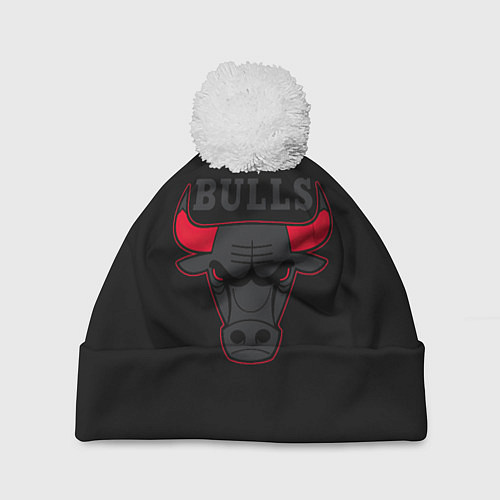 Шапка c помпоном CHICAGO BULLS ЧИКАГО БУЛЛС ЯРОСТЬ БЫКА / 3D-Белый – фото 1