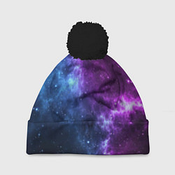 Шапка с помпоном NEON GALAXY НЕОНОВЫЙ КОСМОС, цвет: 3D-черный