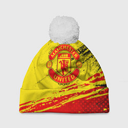 Шапка с помпоном Manchester United Футбольный клуб, цвет: 3D-белый