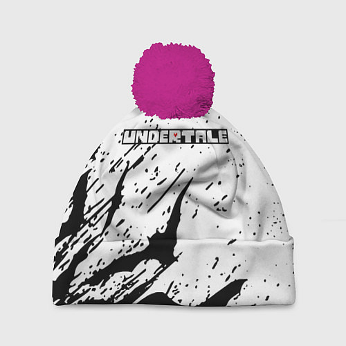 Шапка c помпоном UNDERTALE Летучие мыши / 3D-Малиновый – фото 1