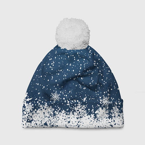 Шапка c помпоном Snow / 3D-Белый – фото 1