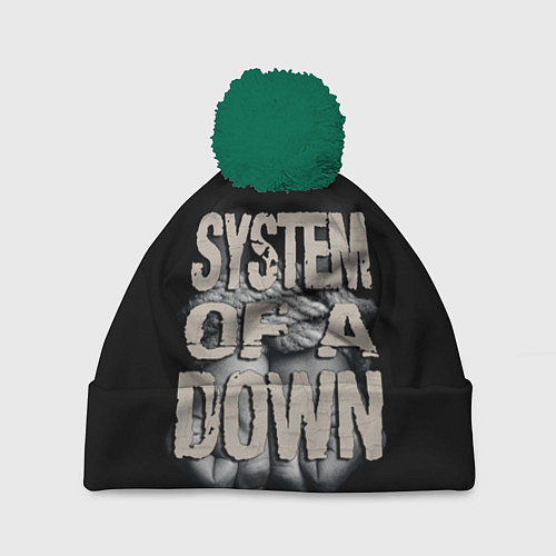 Шапка c помпоном System of a Down / 3D-Зеленый – фото 1