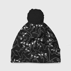 Шапка с помпоном KIZARU HAUNTED FAMILY ПАТТЕРН, цвет: 3D-черный