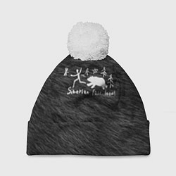 Шапка с помпоном Siberian fast food, цвет: 3D-белый