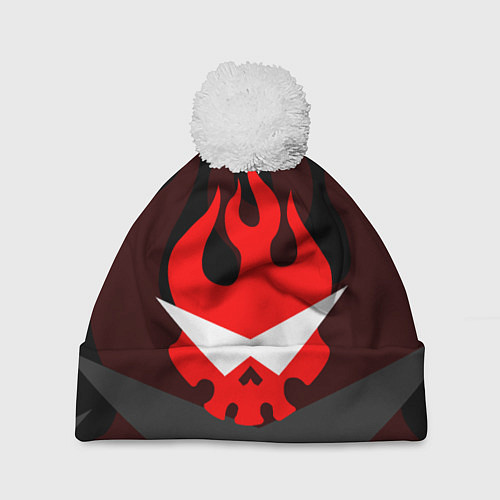 Шапка c помпоном GURREN LAGANN LOGO SYMBOL / 3D-Белый – фото 1