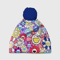 Шапка c помпоном Цветы Takashi Murakami