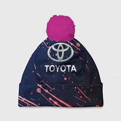 Шапка с помпоном Toyota градиент, цвет: 3D-малиновый