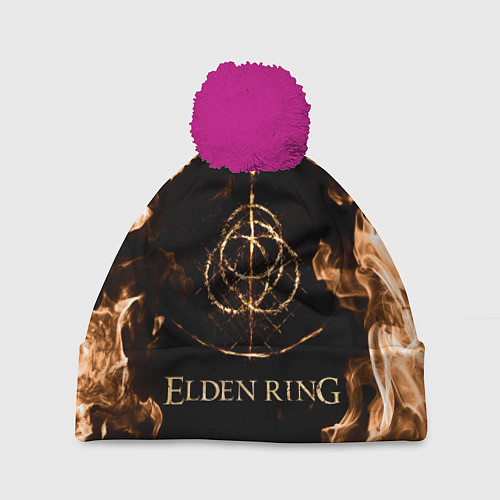 Шапка c помпоном Elden Ring Logo / 3D-Малиновый – фото 1
