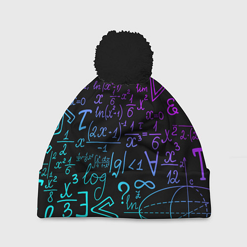 Шапка c помпоном НЕОНОВЫЕ ФОРМУЛЫ NEON FORMULAS / 3D-Черный – фото 1
