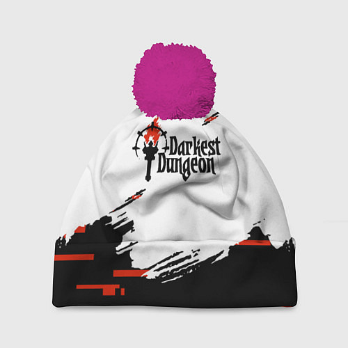 Шапка c помпоном Darkest Dungeon ролевая игра / 3D-Малиновый – фото 1