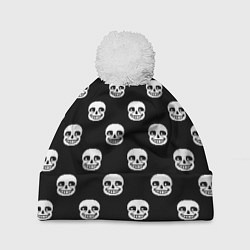 Шапка c помпоном UNDERTALE SANS SKULL FACE PATTERN УЗОР