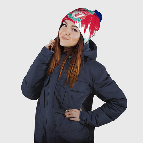 Шапка c помпоном НОВОГОДНИЙ ЛИВЕРПУЛЬ 2022 / 3D-Тёмно-синий – фото 2