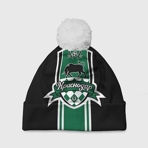 Шапка c помпоном КРАСНОДАР KRASNODAR / 3D-Белый – фото 1