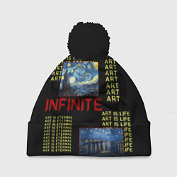 Шапка с помпоном Ван Гог Infinite, цвет: 3D-черный