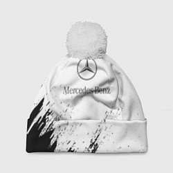 Шапка с помпоном Mercedes-Benz - White texture, цвет: 3D-белый