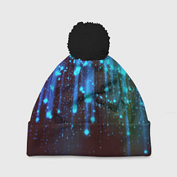 Шапка с помпоном Звездопад Звёздный дождь, цвет: 3D-черный