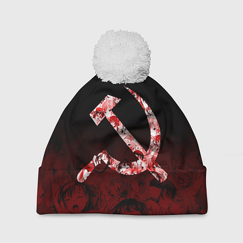Шапка c помпоном СССР АХЕГАО USSR AHEGAO / 3D-Белый – фото 1