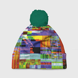 Шапка с помпоном Vanguard glitch fashion pattern 2022, цвет: 3D-зеленый