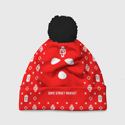 Шапка с помпоном Узор Red Phantom Ski Mask Dope Street Market, цвет: 3D-черный
