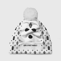 Шапка с помпоном Узор White Phantom Ski Mask Dope Street Market, цвет: 3D-белый