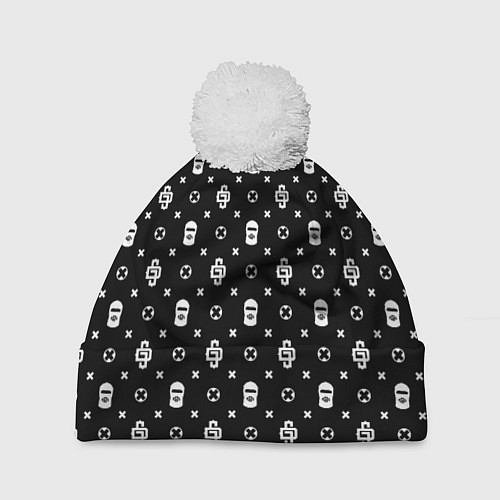 Шапка c помпоном Узор Black Dope Ski Mask Camo Dope Street Market / 3D-Белый – фото 1